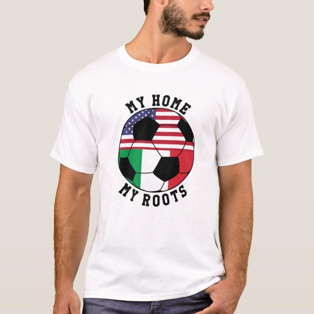 Camiseta Minha Casa Minhas Raízes Itália Bandeira (Frente)