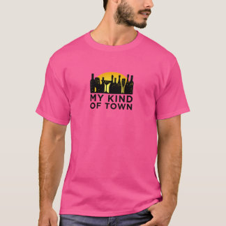 Camiseta Minha cidade A com vinho e cerveja em forma de b