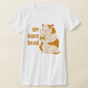 Camiseta Minha citação motivadora de gato preguiçoso e gord