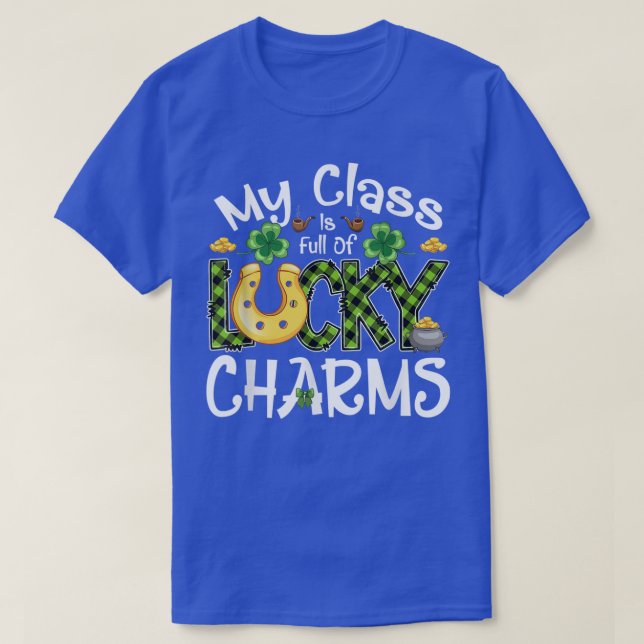 Camiseta Minha Classe É Cheio De Charmes Sortudos Professor (Frente do Design)