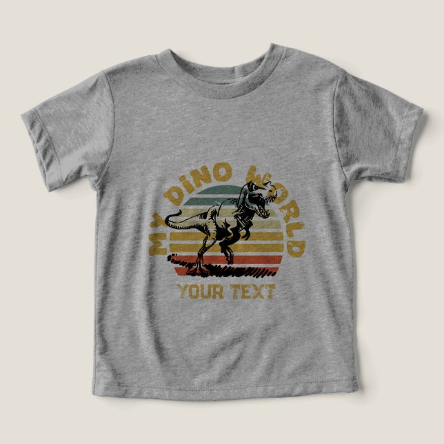 Camiseta Minha combinação tripla do mundo Dino (Design frontal)