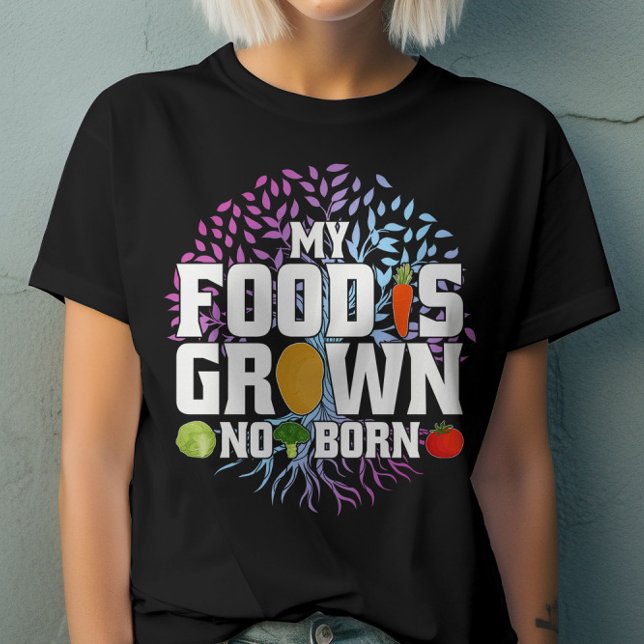 Camiseta Minha Comida É Crescida Não É Nascer De Vegetarian (Criador carregado)