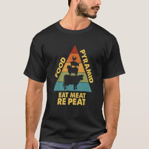 Camiseta Minha Comida Pirâmide Carnívoro Galinha Porco