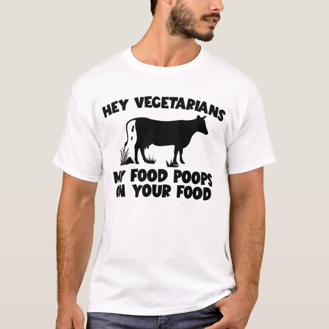 Camiseta Minha Comida Põe Em Sua Comida Carne De Carne De B (Frente)