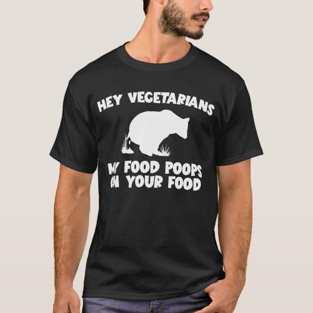 Camiseta Minha Comida Põe No Seu Comida De Carne De Urso (Frente)