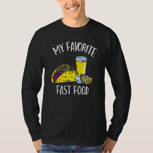 Camiseta Minha Comida Rápida Favorita Taco Tequila Cinco De