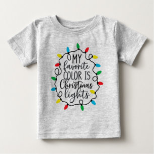 Camiseta Minha cor favorita é a das luzes de Natal