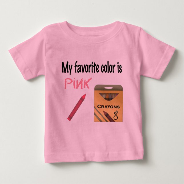 Camiseta Minha cor favorita é cor-de-rosa (Frente)