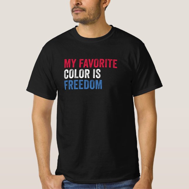 Camiseta Minha Cor Favorita É Liberdade - EUA Patriótico (Frente)