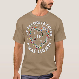 Camiseta Minha Cor Favorita É Luz De Natal Colorida Xma