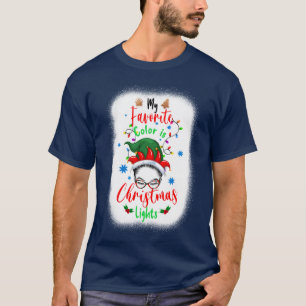 Camiseta Minha Cor Favorita É Luz De Natal Mensagem Xm