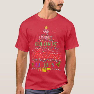 Camiseta Minha Cor Favorita É Luz De Natal Xmas Para Homens