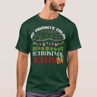 Camiseta Minha Cor Favorita É Luzes De Natal