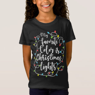 Camiseta Minha Cor Favorita é Luzes de Natal