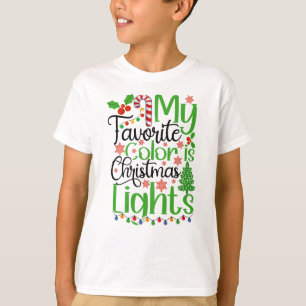 Camiseta Minha Cor Favorita é Luzes de Natal-55667