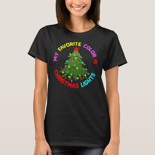 Camiseta Minha Cor Favorita é Luzes de Natal-78678 (Frente)