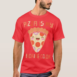 Camiseta Minha Cor Favorita É Pizza Engraçada Pepperoni Sli