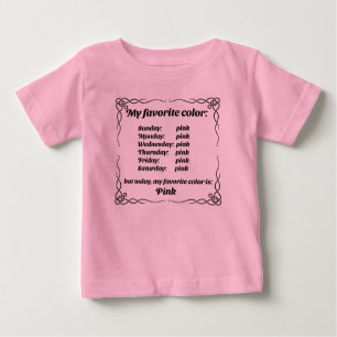 Camiseta Minha cor favorita é rosa