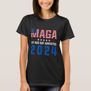 Camiseta Minha Detida em 2024, Engraçada Gag Anti-Trump Dem