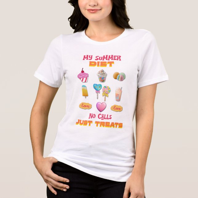 Camiseta Minha Dieta de Verão Sem Chamadas Só Guloseimas (Frente)