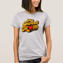 Camiseta Minha Doce Mãe Negrito Dourado Tipografia Vintage