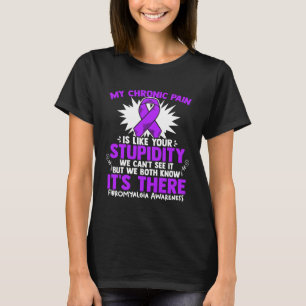 Camiseta Minha Dor Fibra Sobrevivente Púrpura Fibromialgia