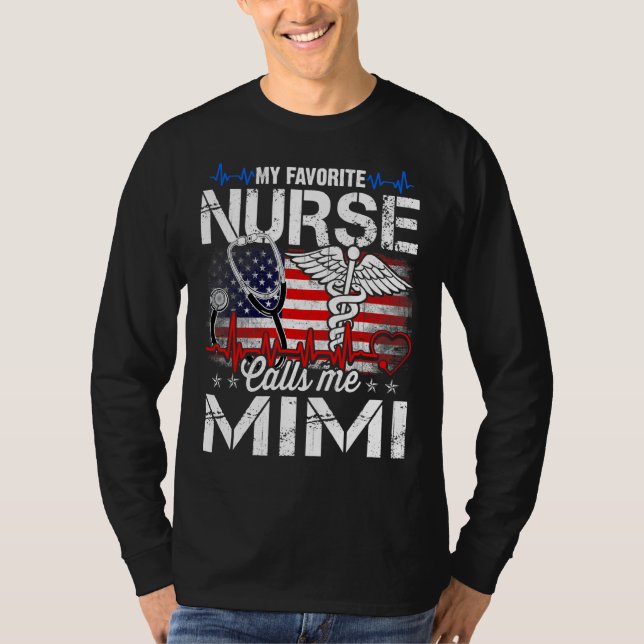 Camiseta Minha Enfermeira Favorita Me Chama De Mimi Retro E (Frente)