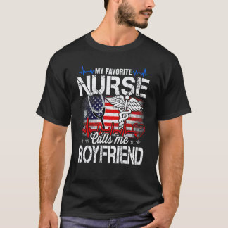 Camiseta Minha Enfermeira Favorita Me Chama de Namorado Ret