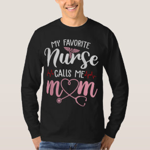 Camiseta Minha Enfermeira Favorita Me Chama Mãe Flores Boni
