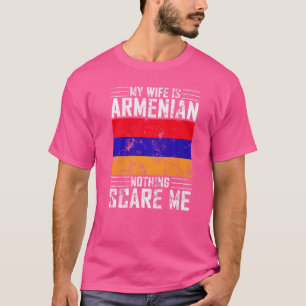 Camiseta Minha Esposa É Armênia Nada Me Assusta Armênia