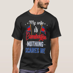 Camiseta Minha Esposa É Bandeira Do Patrimônio Cambojano