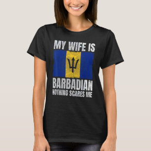 Camiseta Minha Esposa É Barbadiana Nada Me Assusta Barbados