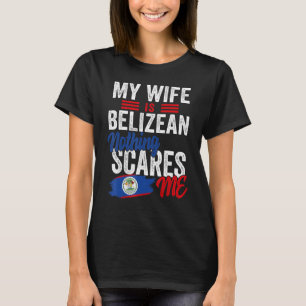 Camiseta Minha Esposa É Belizean Belize Heritage Roots Flag