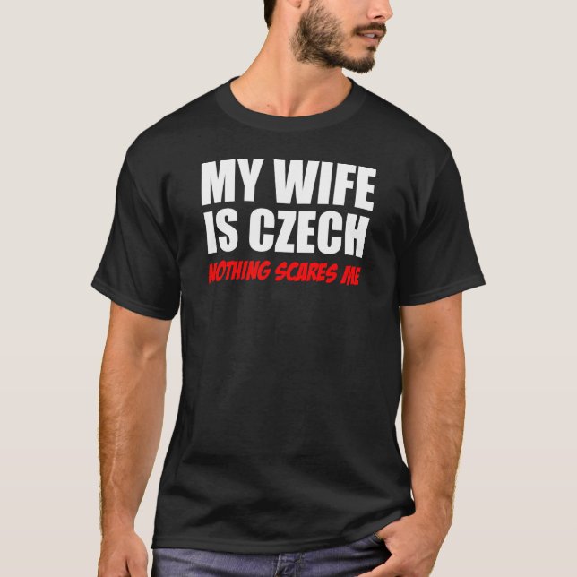 Camiseta Minha esposa é checa nada sustos mim (Frente)
