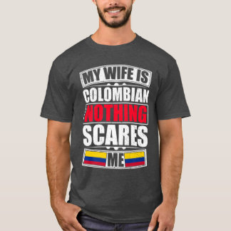Camiseta Minha Esposa É Colombiana Nada Me Assusta Colômbia