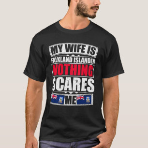 Camiseta Minha Esposa É Falkland Islander Nada Me Assusta