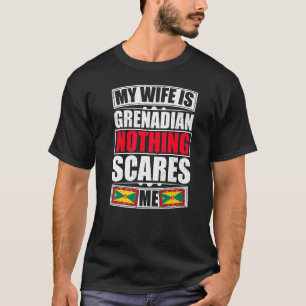 Camiseta Minha Esposa É Grenadiana Nada Me Assusta Grenada 