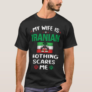 Camiseta Minha Esposa É Iraniana Heritage Roots Flag Pérsia