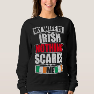 Camiseta Minha Esposa É Irlandesa Nada Me Assusta A Bandeir
