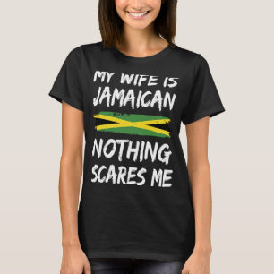 Camiseta Minha Esposa É Jamaicana Nada Me Assusta Bandeira 