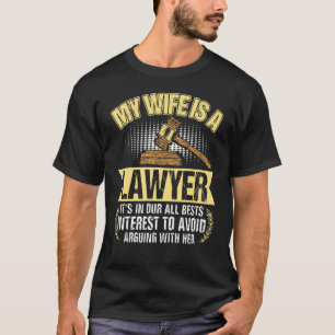 Camiseta Minha Esposa É Juiz De Direito De Advogado Estudan
