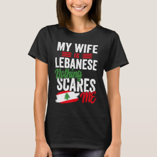 Camiseta Minha esposa é libanesa Bandeira das raízes do pat