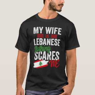 Camiseta Minha esposa é libanesa Bandeira das raízes do pat