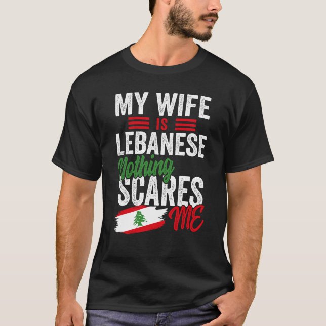 Camiseta Minha Esposa É Libanesa, Patrimônio Libanês, Bande (Frente)