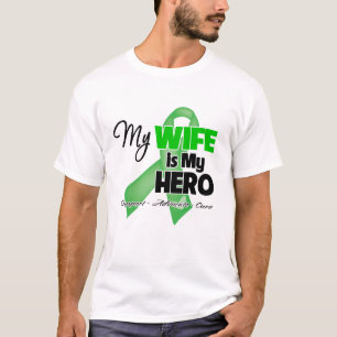 Camiseta Minha esposa é meu herói - câncer de rim