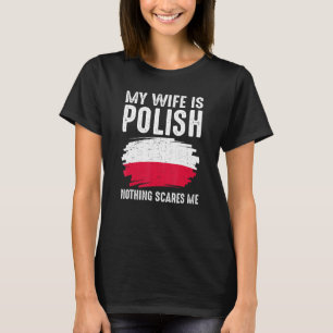 Camiseta Minha esposa é polonesa Bandeira da Polônia Orgulh