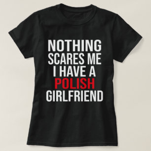 Camiseta Minha Esposa É Polonesa. Nada Me Assusta Marido