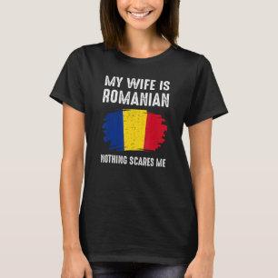 Camiseta Minha Esposa É Romena, Orgulho, Bandeira Herança R