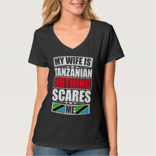 Camiseta Minha Esposa É Tanzaniana Nada Me Assusta Tanzânia