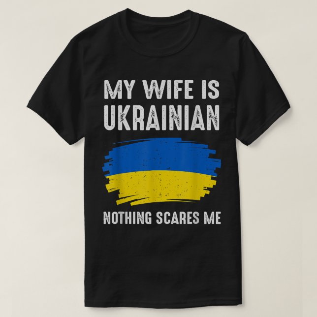 Camiseta Minha Esposa É Ucraniana Ucrânia Orgulho Herança R (Frente do Design)